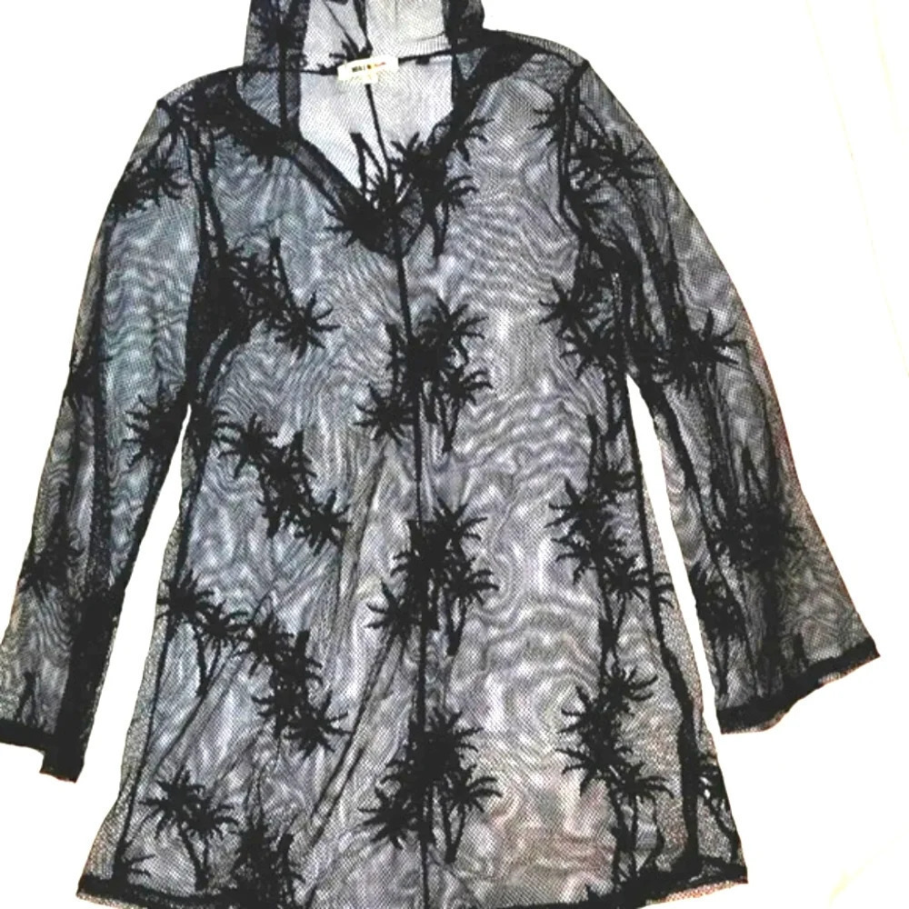 NWT Black swim cover up with hood